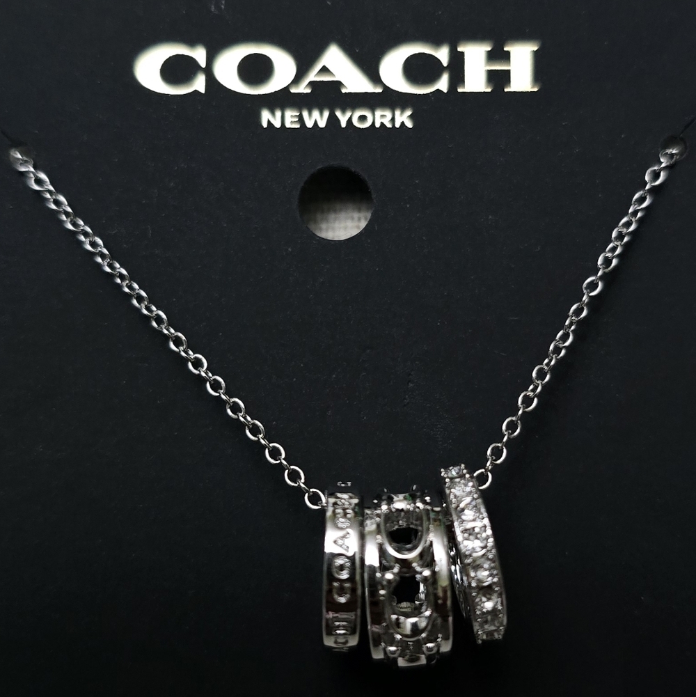 Coach 3-Ring Signature Enamel Necklace